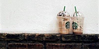 Starbucks cups.