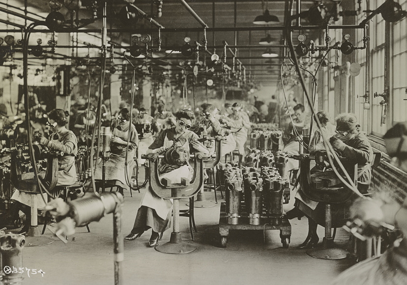 Welders at a Lincoln factory.