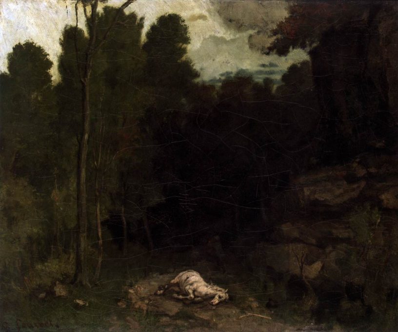 Gustave Courbet. "Landscape with Dead Horse."