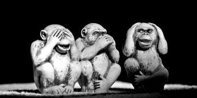Three wise monkeys.
