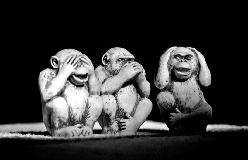 Three wise monkeys.
